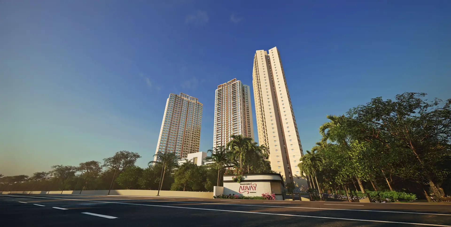Towers at dusk